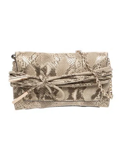 Pre-owned Stuart Weitzman Embossed Leather Clutch