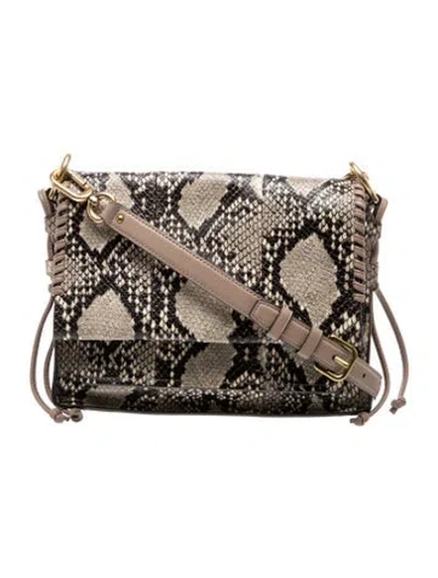 Pre-owned Stuart Weitzman Embossed Leather Crossbody Bag In Neutrals