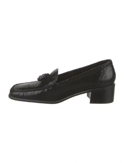 Pre-owned Stuart Weitzman Embossed Leather Pumps In Black