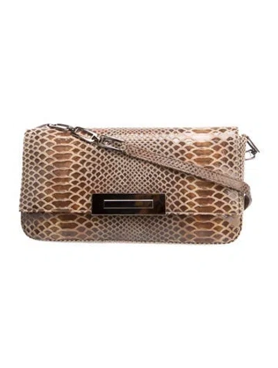 Pre-owned Stuart Weitzman Embossed Leather Shoulder Bag In Multi