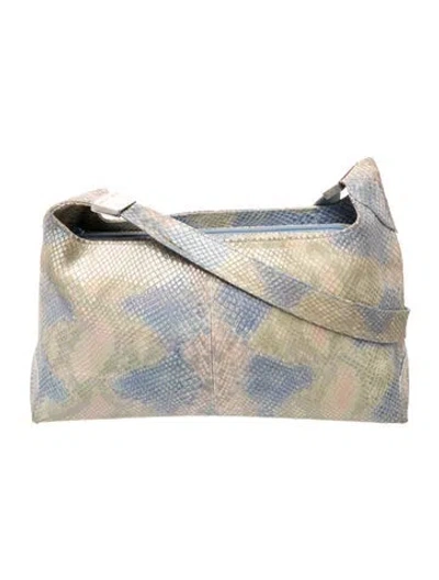Pre-owned Stuart Weitzman Embossed Leather Shoulder Bag In Neutrals