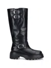 Stuart Weitzman 'emerson' Black Chunky Sole Boots With Logo In Black  