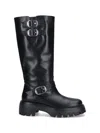 Stuart Weitzman 'emerson' Black Chunky Sole Boots With Logo In Black