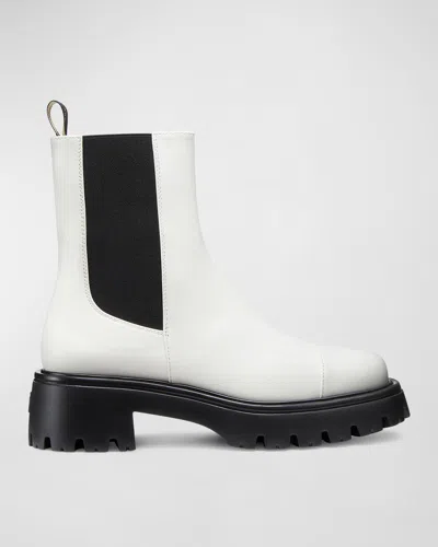 STUART WEITZMAN EMERSON CAP-TOE LEATHER CHELSEA BOOTS