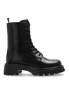 Stuart Weitzman Emerson Leather Ranger Booties In Black