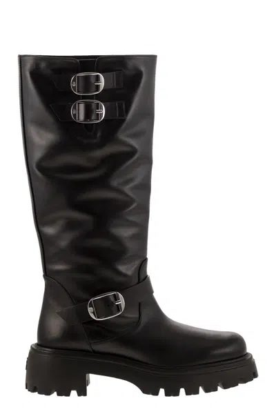 Stuart Weitzman 'emerson' Biker Boots In Black