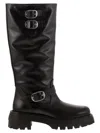 Stuart Weitzman 'emerson' Black Chunky Sole Boots With Logo In Black