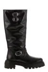 Stuart Weitzman 'emerson' Black Chunky Sole Boots With Logo In Black