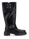 Stuart Weitzman Emerson Moto Boots In Black