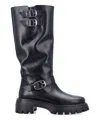 Stuart Weitzman 'emerson' Black Chunky Sole Boots With Logo In Black