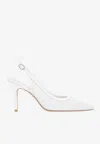 Stuart Weitzman Emilia Mesh 85 Slingback Pump In White