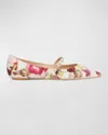 Stuart Weitzman Emilia Abstract Mary Jane Ballerina Flats In Pink Multi