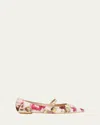 Stuart Weitzman Emilia Abstract Mary Jane Ballerina Flats In Pink Multi
