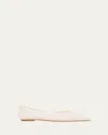 Stuart Weitzman Emilia Crystal Mesh Ballerina Flats In White/frosted White/cream