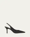 Stuart Weitzman Emilia Mesh 85 Slingback Pump In Black