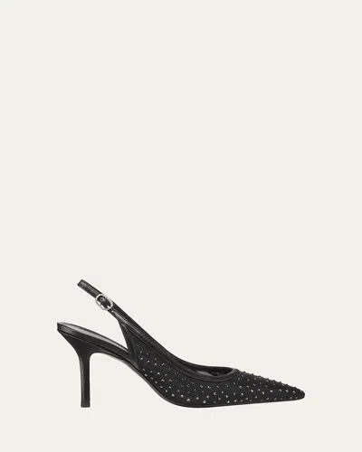 Stuart Weitzman Emilia Mesh 85 Slingback Pump In Black