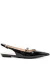Stuart Weitzman 'emilia' Black Slingback Sandals With Adjustable Strap Closure