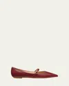 Stuart Weitzman Emilia Leather Mary Jane Ballerina Flats In Rioja