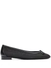 Stuart Weitzman Arabella Mesh Bow Ballerina Flats In Black