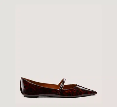 Stuart Weitzman Emilia Mary Jane Flat In Brown