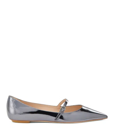Stuart Weitzman , Emilia Mary Jane Flat, Flats And Loafers, Cool Grey, Leather Specchio