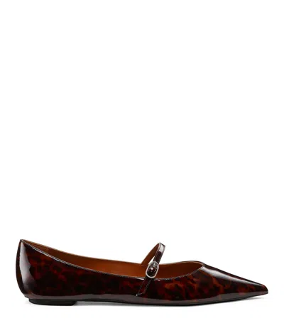 STUART WEITZMAN STUART WEITZMAN, EMILIA MARY JANE FLAT, FLATS AND LOAFERS, DARK BROWN, GLOSS TORTOISE
