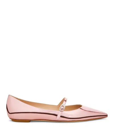 Stuart Weitzman , Emilia Mary Jane Flat, Flats And Loafers, Pink Marshmallow, Leather Specchio