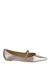 Stuart Weitzman Emilia Mary Jane Flats In Metallic