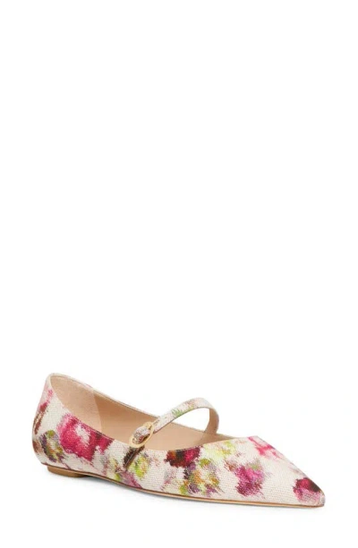 Stuart Weitzman Emilia Mary Jane Flat In Pink/multi