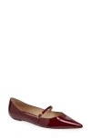 Stuart Weitzman Emilia Leather Mary Jane Ballerina Flats In Rosewood Patent