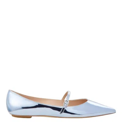 Stuart Weitzman Emilia Mary Jane Flats In Blue
