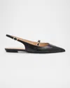 Stuart Weitzman Emilia Patent Mary Jane Slingback Ballerina Flats