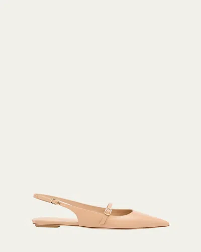 Stuart Weitzman Emilia Mary Jane Slingback Ballerina Flats In Neutral