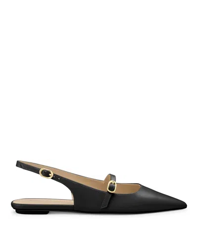 Stuart Weitzman Emilia Patent Mary Jane Slingback Ballerina Flats In Black