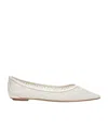 Stuart Weitzman Emilia Mesh Crystal-embelished Ballerina Shoes In White