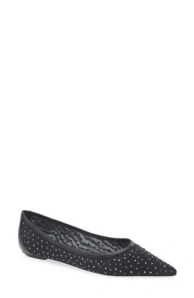 Stuart Weitzman Emilia Mesh Flat In Black