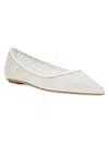 Stuart Weitzman Emilia Mesh Crystal-embelished Ballerina Shoes In White