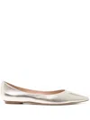 Stuart Weitzman Emilia Metallic Ballerina Shoes In Gold