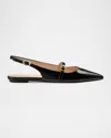 Stuart Weitzman 'emilia' Black Slingback Sandals With Adjustable Strap Closure