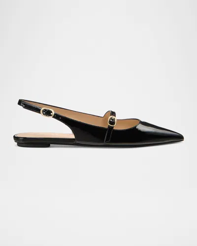 STUART WEITZMAN EMILIA PATENT MARY JANE SLINGBACK BALLERINA FLATS