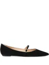 Stuart Weitzman Emilia Pointed-toe Ballet Flats In Black