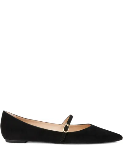 Stuart Weitzman Emilia Pointed-toe Ballet Flats In Black