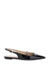 Stuart Weitzman 'emilia' Black Slingback Sandals With Adjustable Strap Closure