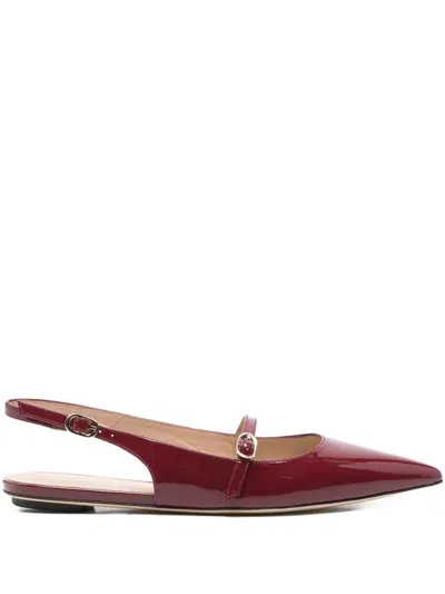 Stuart Weitzman Emilia Slingback Flat Pumps In Red
