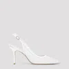 Stuart Weitzman Emilia Crystal Mesh Slingback Pumps In V White Frosted White