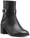 Stuart Weitzman Esme Belted Zip Leather Bootie In Black