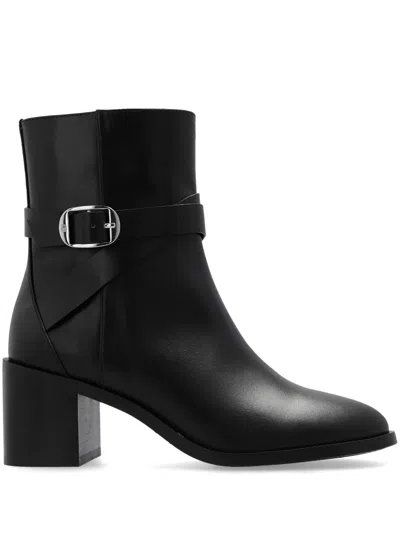 STUART WEITZMAN ESME LEATHER BIKER BOOTS