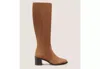 Stuart Weitzman Esme Zip Boot Knee-high In Khaki & Dark Brown