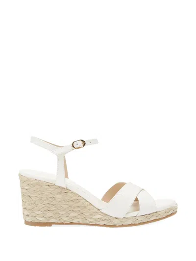 Stuart Weitzman Espadrille Crisscross Sandals In White