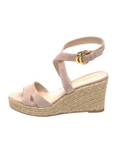 Pre-owned Stuart Weitzman Espadrille Suede Espadrilles In Neutrals